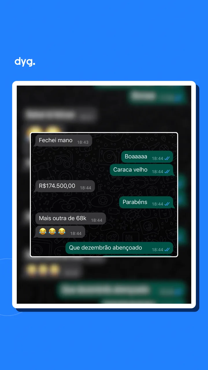 Cliente: fechei, 174 mil e 500 reais, mais outra de 68 mil.